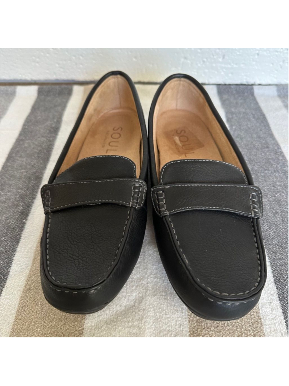 Soul Naturalizer Black Leather Loafers Wome's Size 7.5